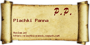 Plachki Panna névjegykártya
